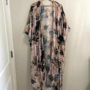Tropical Palm Leaf Kimono